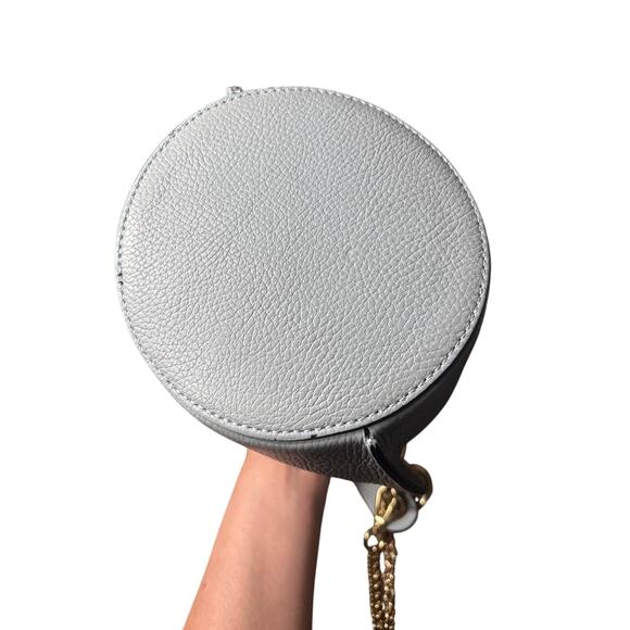 Borse in Pelle Light Blue Pebbled Leather Bucket Bag - Picture 4 of 5